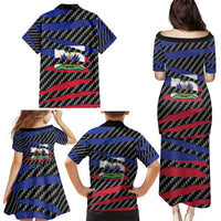 Haiti Beast Family Matching Puletasi and Hawaiian Shirt Ripped Flag Graphic - Wonder Print Shop