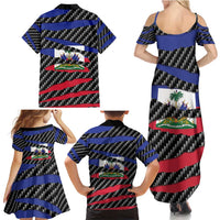 Haiti Beast Family Matching Summer Maxi Dress and Hawaiian Shirt Ripped Flag Graphic - Wonder Print Shop