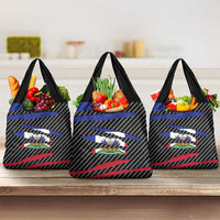 Haiti Beast Grocery Bag Ripped Flag Graphic - Wonder Print Shop