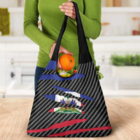 Haiti Beast Grocery Bag Ripped Flag Graphic - Wonder Print Shop