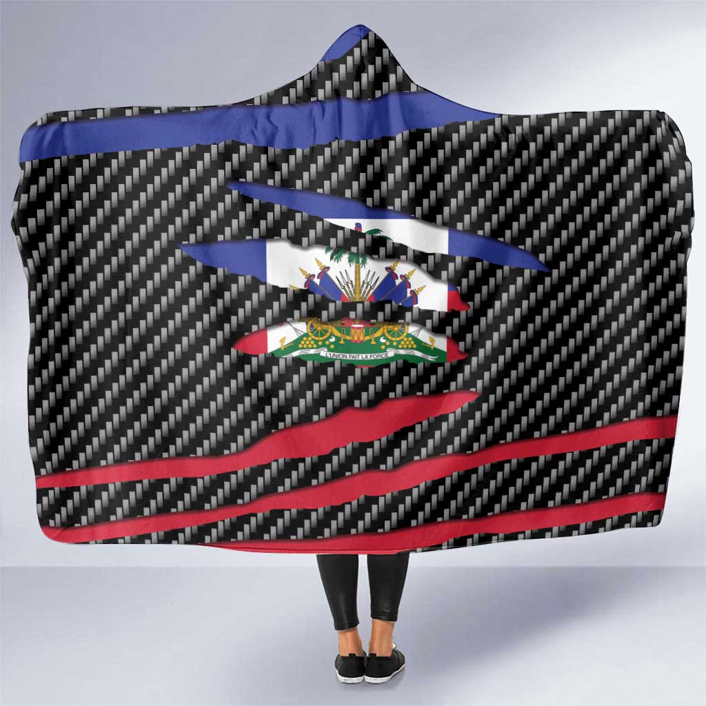 Haiti Beast Hooded Blanket Ripped Flag Graphic - Wonder Print Shop