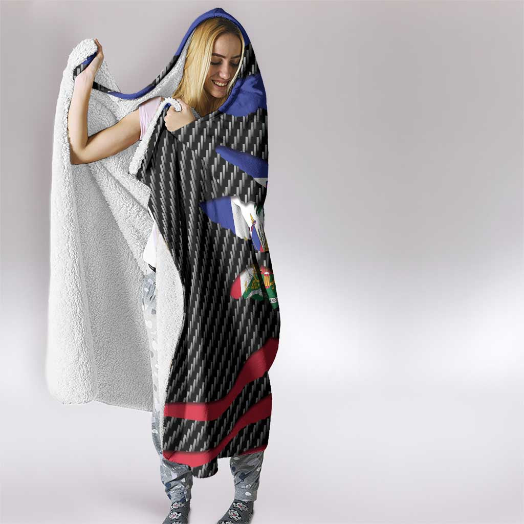 Haiti Beast Hooded Blanket Ripped Flag Graphic - Wonder Print Shop