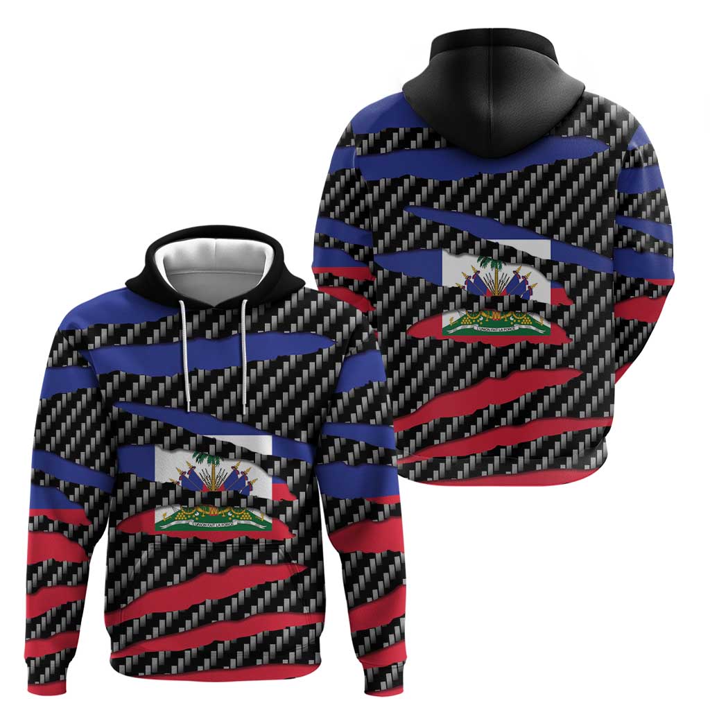 Haiti Beast Hoodie Ripped Flag Graphic - Wonder Print Shop
