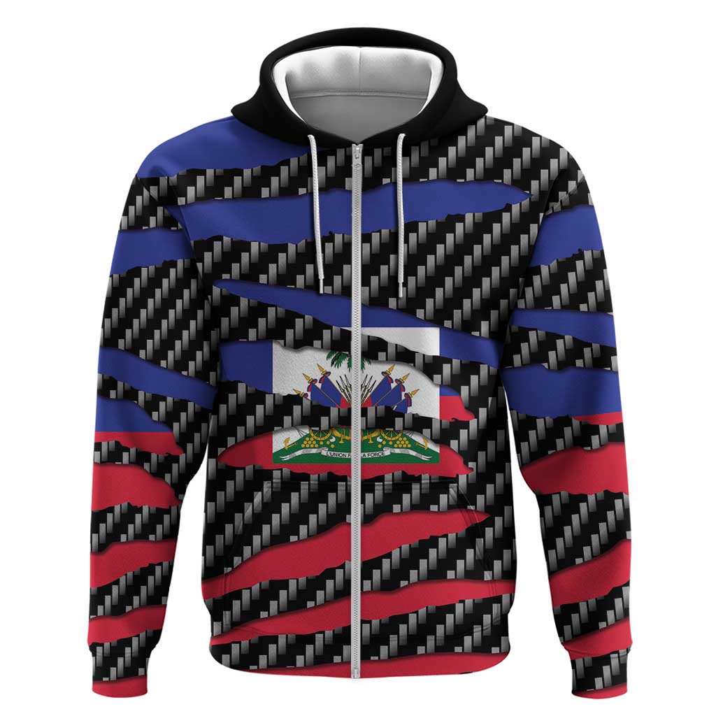Haiti Beast Hoodie Ripped Flag Graphic - Wonder Print Shop