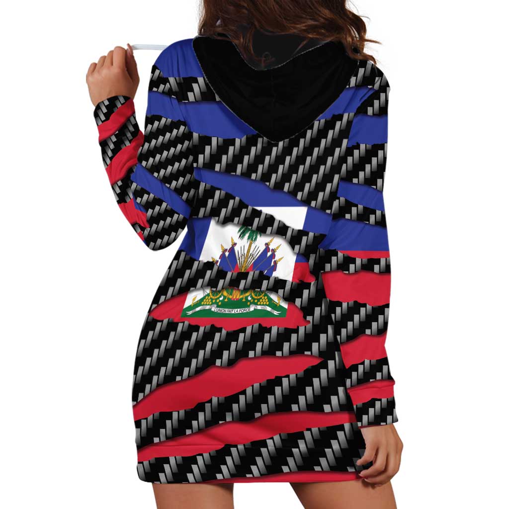 Haiti Beast Hoodie Dress Ripped Flag Graphic - Wonder Print Shop