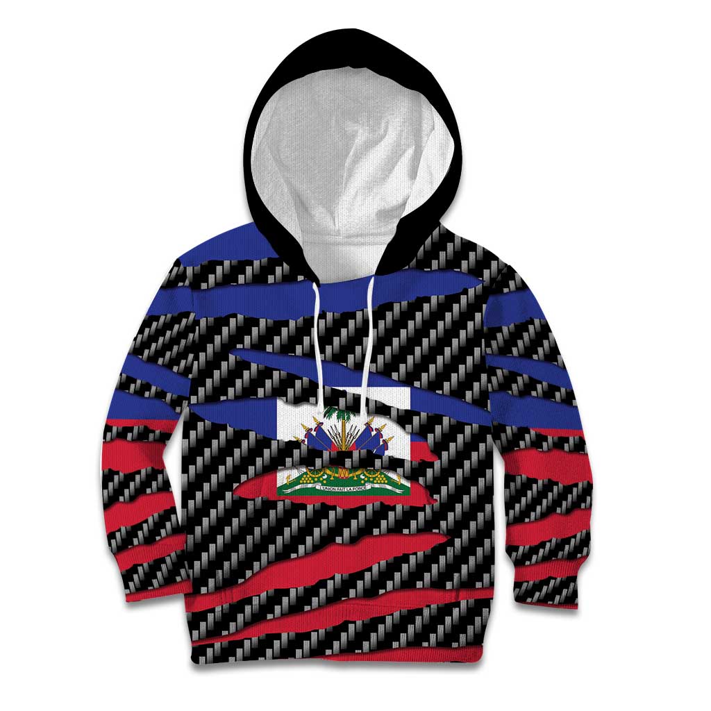 Haiti Beast Kid Hoodie Ripped Flag Graphic - Wonder Print Shop