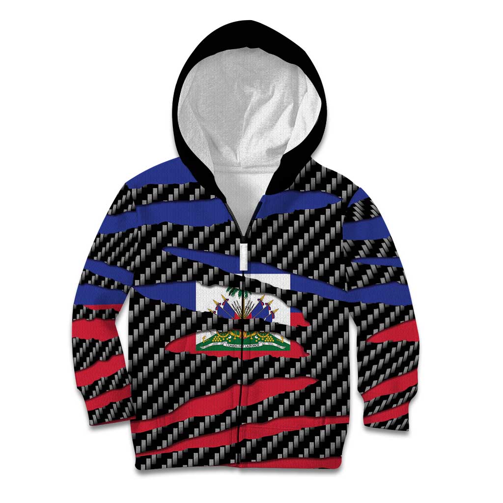Haiti Beast Kid Hoodie Ripped Flag Graphic - Wonder Print Shop