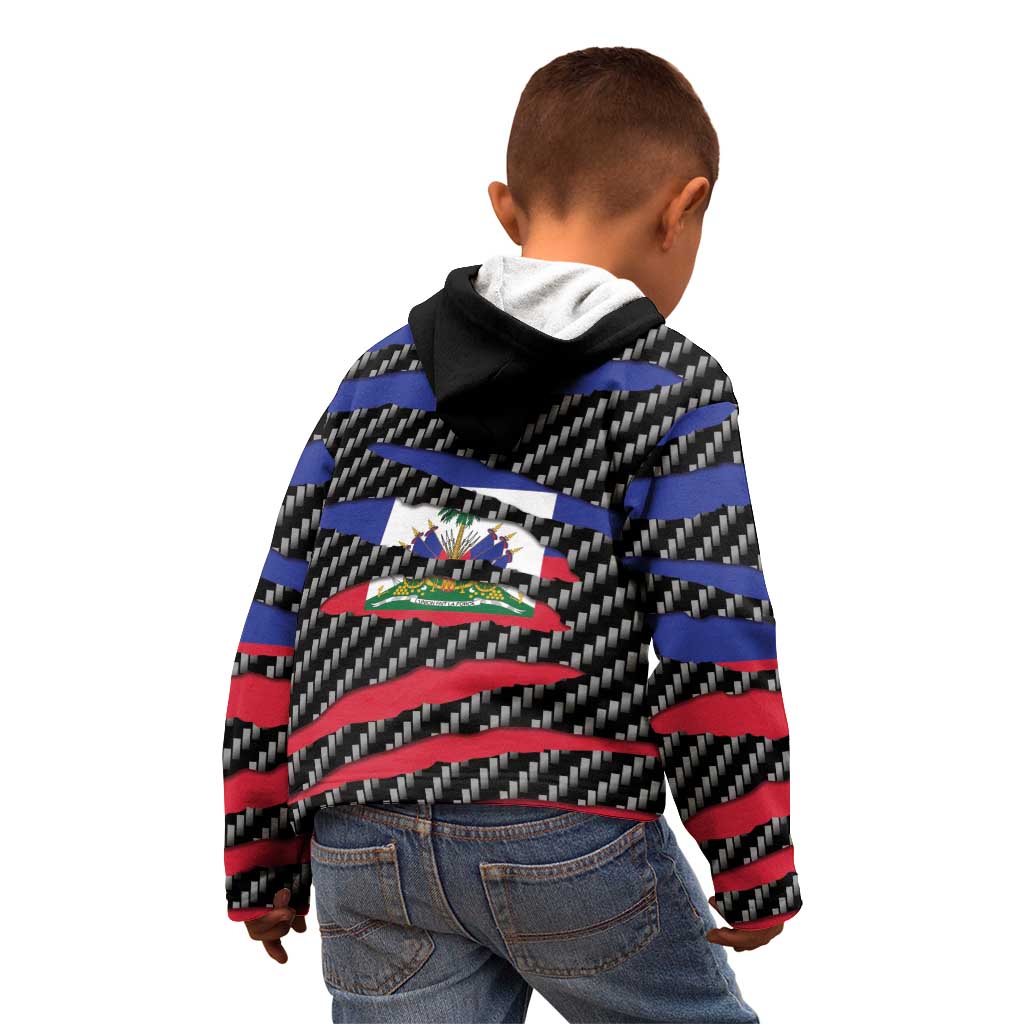 Haiti Beast Kid Hoodie Ripped Flag Graphic - Wonder Print Shop