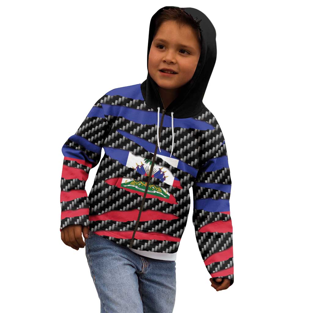 Haiti Beast Kid Hoodie Ripped Flag Graphic - Wonder Print Shop