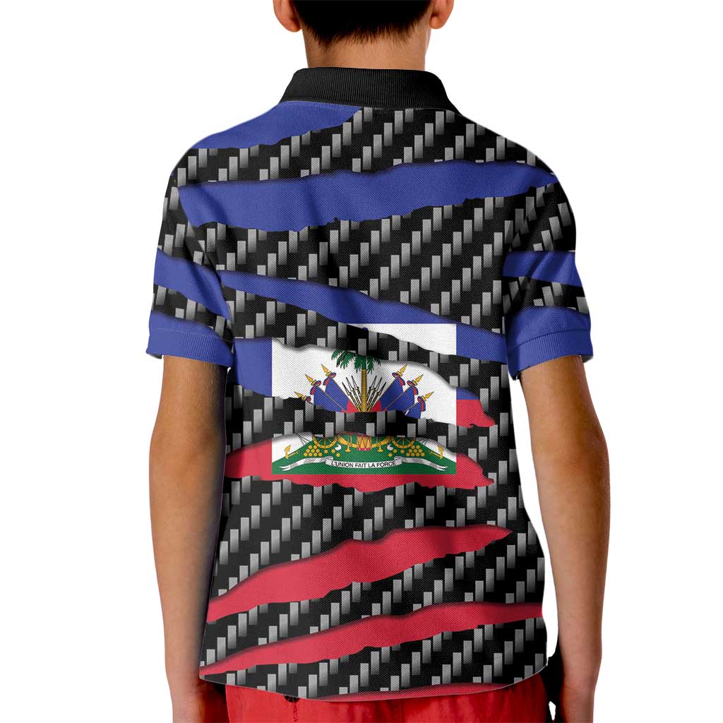 Haiti Beast Kid Polo Shirt Ripped Flag Graphic - Wonder Print Shop