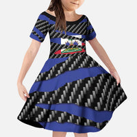 Haiti Beast Kid Short Sleeve Dress Ripped Flag Graphic - Wonder Print Shop