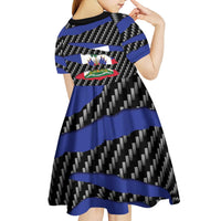 Haiti Beast Kid Short Sleeve Dress Ripped Flag Graphic - Wonder Print Shop