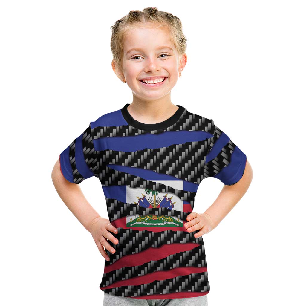 Haiti Beast Kid T Shirt Ripped Flag Graphic - Wonder Print Shop