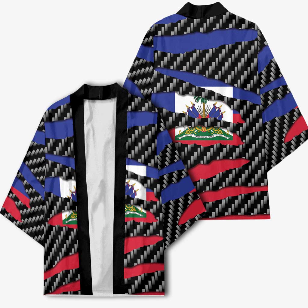 Haiti Beast Kimono Ripped Flag Graphic - Wonder Print Shop
