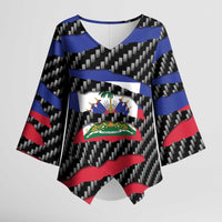 Haiti Beast Kimono Sleeve Blouse Ripped Flag Graphic - Wonder Print Shop