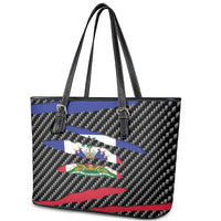 Haiti Beast Leather Tote Bag Ripped Flag Graphic - Wonder Print Shop