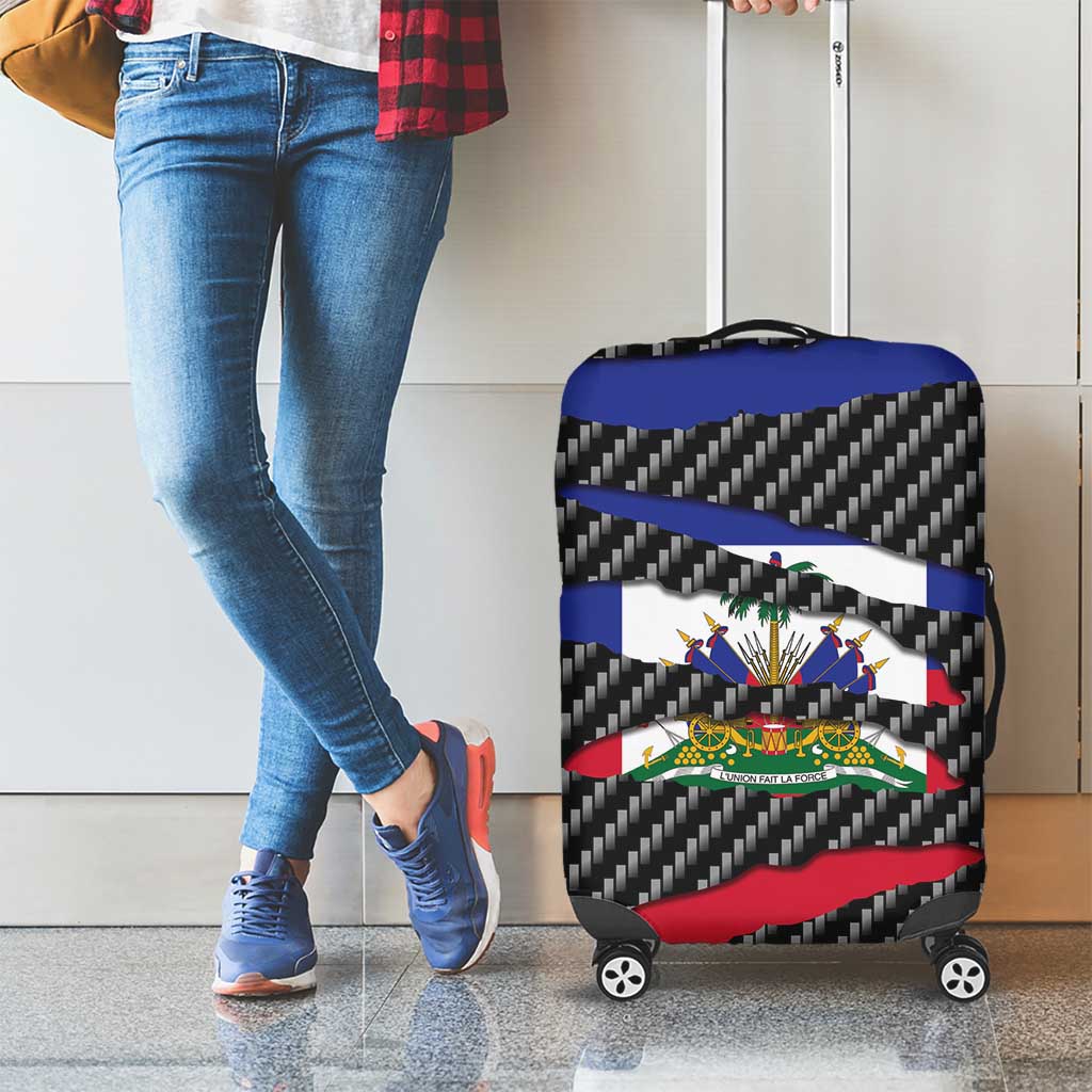 Haiti Beast Luggage Cover Ripped Flag Graphic - Wonder Print Shop
