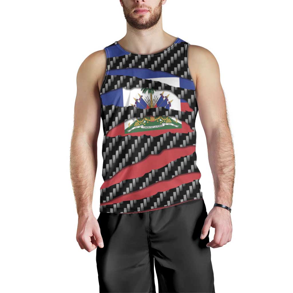 Haiti Beast Men Tank Top Ripped Flag Graphic - Wonder Print Shop