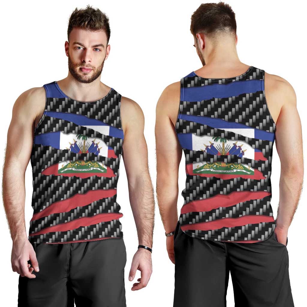 Haiti Beast Men Tank Top Ripped Flag Graphic - Wonder Print Shop