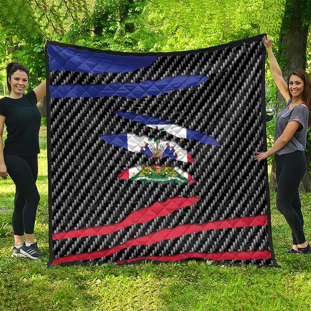 Haiti Beast Quilt Ripped Flag Graphic - Wonder Print Shop
