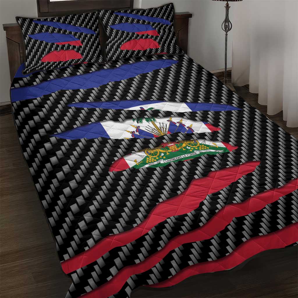 Haiti Beast Quilt Bed Set Ripped Flag Graphic - Wonder Print Shop