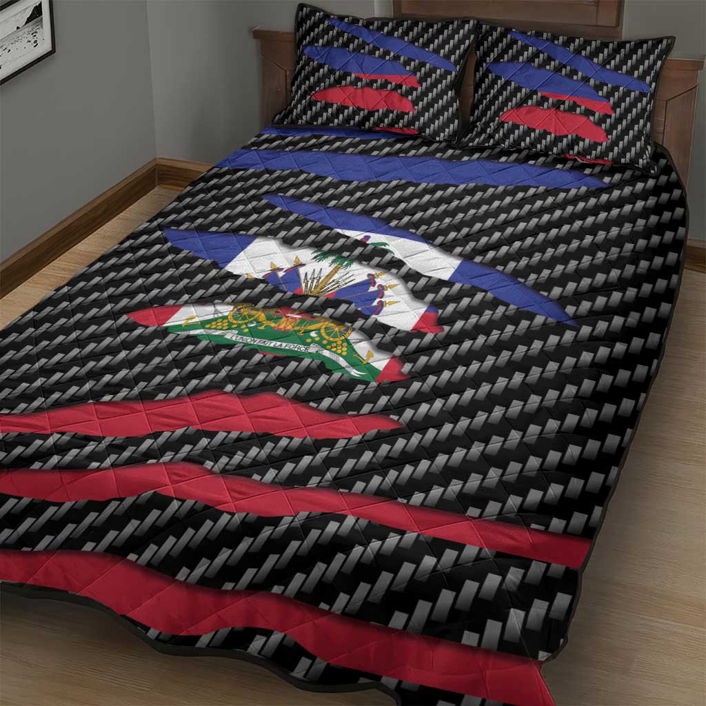 Haiti Beast Quilt Bed Set Ripped Flag Graphic - Wonder Print Shop