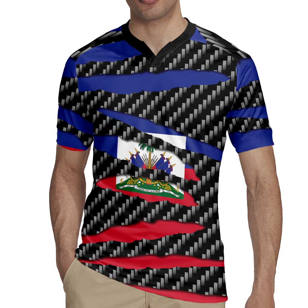 Haiti Beast Rugby Jersey Ripped Flag Graphic - Wonder Print Shop