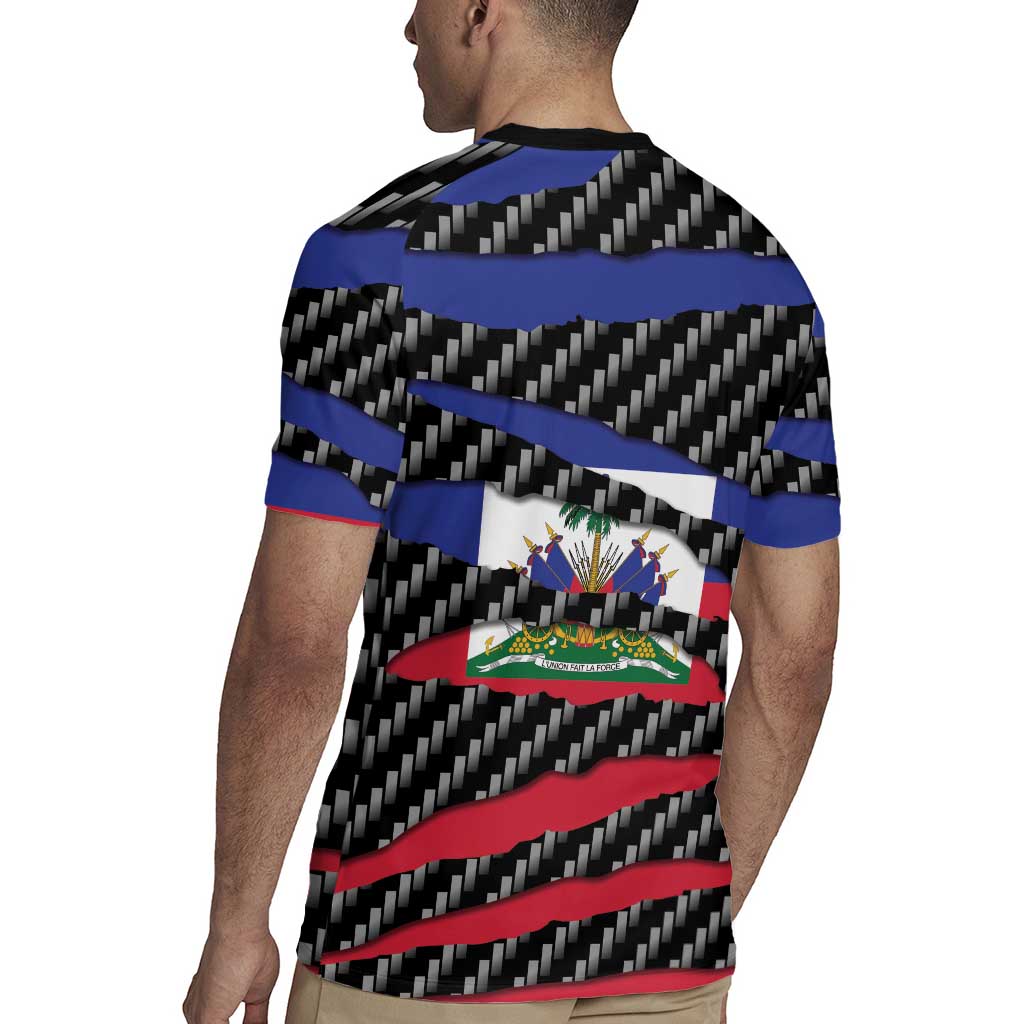 Haiti Beast Rugby Jersey Ripped Flag Graphic - Wonder Print Shop