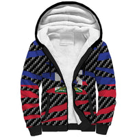 Haiti Beast Sherpa Hoodie Ripped Flag Graphic - Wonder Print Shop