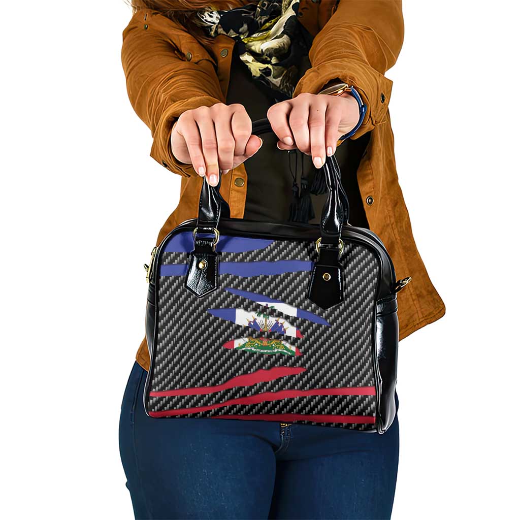 Haiti Beast Shoulder Handbag Ripped Flag Graphic - Wonder Print Shop