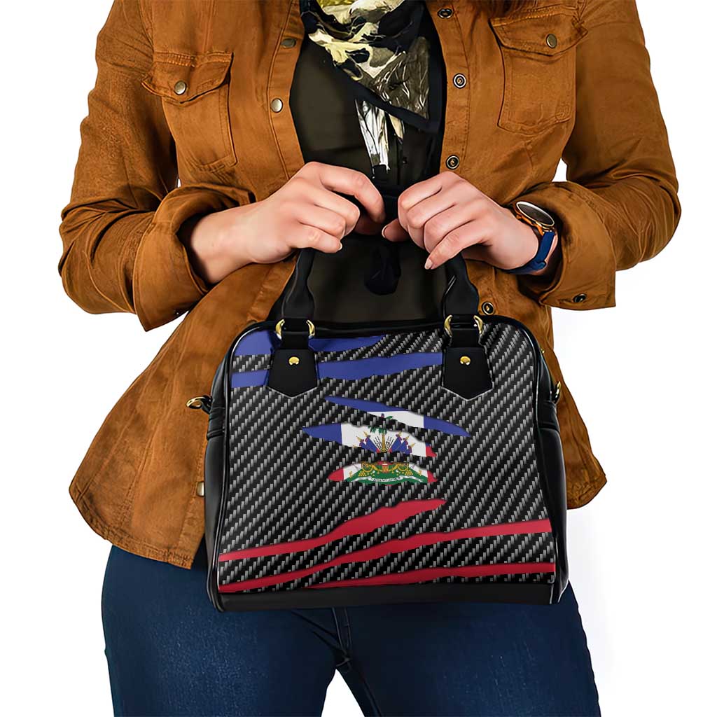 Haiti Beast Shoulder Handbag Ripped Flag Graphic - Wonder Print Shop