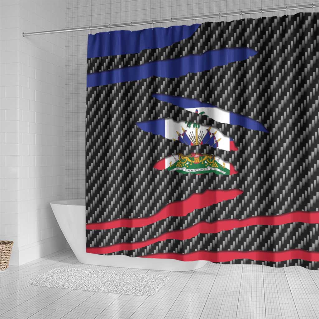 Haiti Beast Shower Curtain Ripped Flag Graphic - Wonder Print Shop