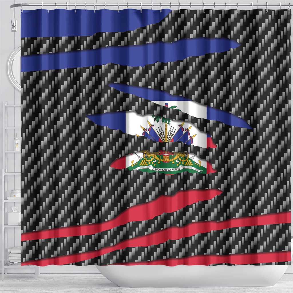Haiti Beast Shower Curtain Ripped Flag Graphic - Wonder Print Shop