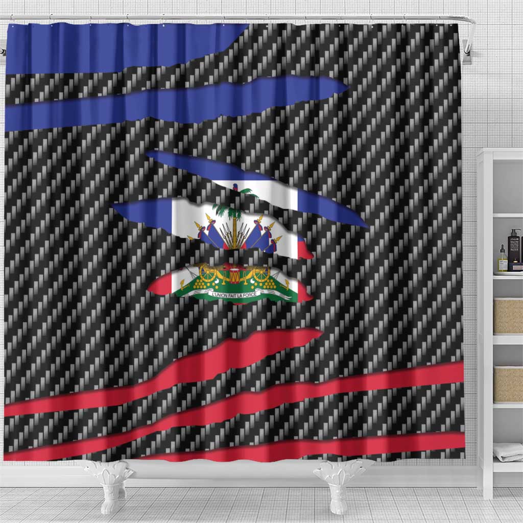 Haiti Beast Shower Curtain Ripped Flag Graphic - Wonder Print Shop