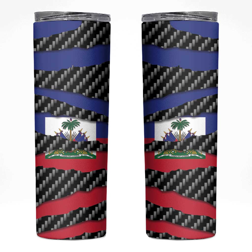 Haiti Beast Skinny Tumbler Ripped Flag Graphic - Wonder Print Shop
