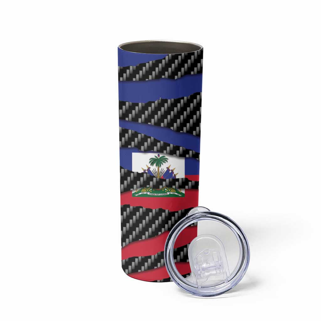 Haiti Beast Skinny Tumbler Ripped Flag Graphic - Wonder Print Shop