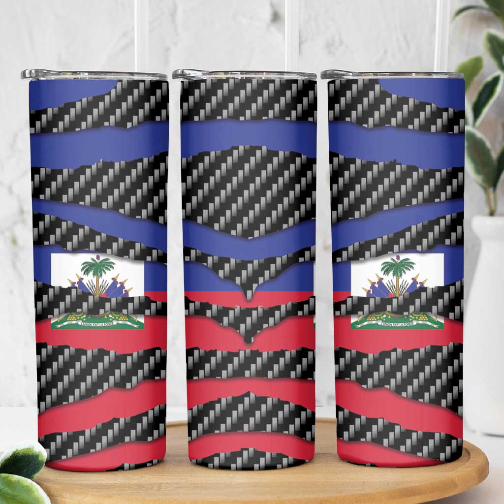 Haiti Beast Skinny Tumbler Ripped Flag Graphic - Wonder Print Shop