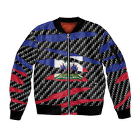Haiti Beast Sleeve Zip Bomber Jacket Ripped Flag Graphic - Wonder Print Shop