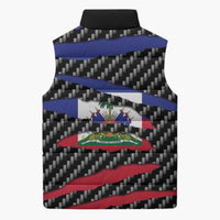 Haiti Beast Sleeveless Puffer Jacket Ripped Flag Graphic - Wonder Print Shop