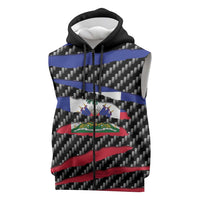Haiti Beast Sleeveless Zip Hoodie Ripped Flag Graphic - Wonder Print Shop
