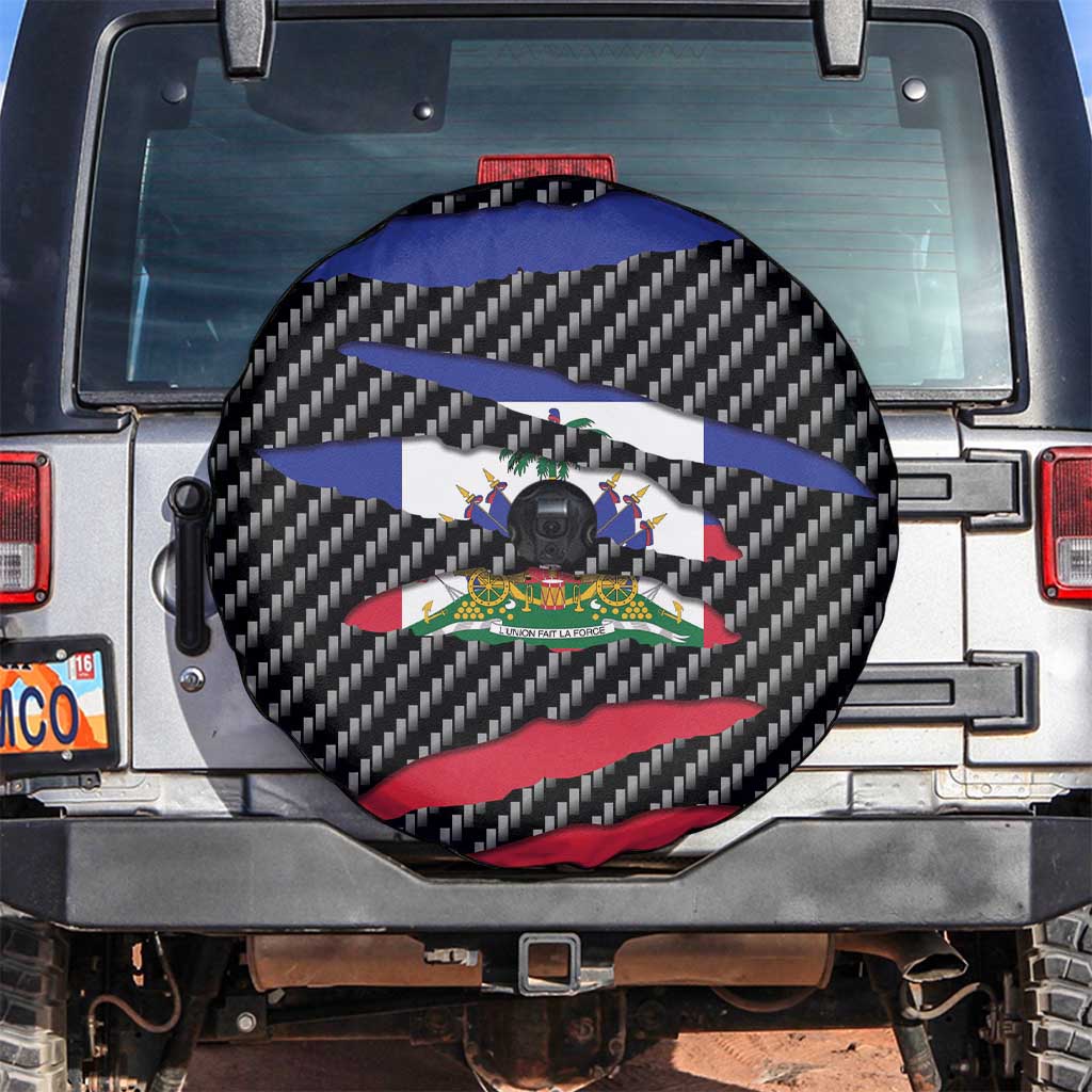 Haiti Beast Spare Tire Cover Ripped Flag Graphic - Wonder Print Shop