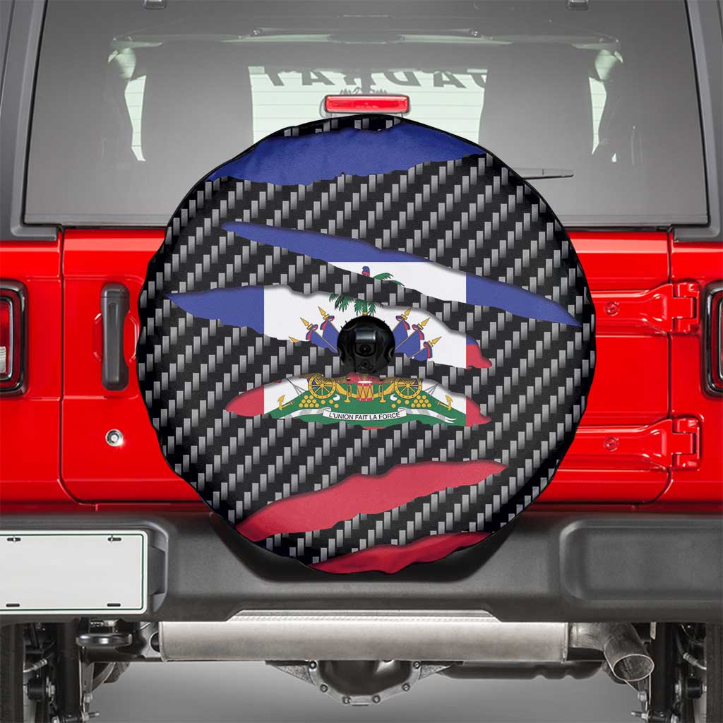 Haiti Beast Spare Tire Cover Ripped Flag Graphic - Wonder Print Shop