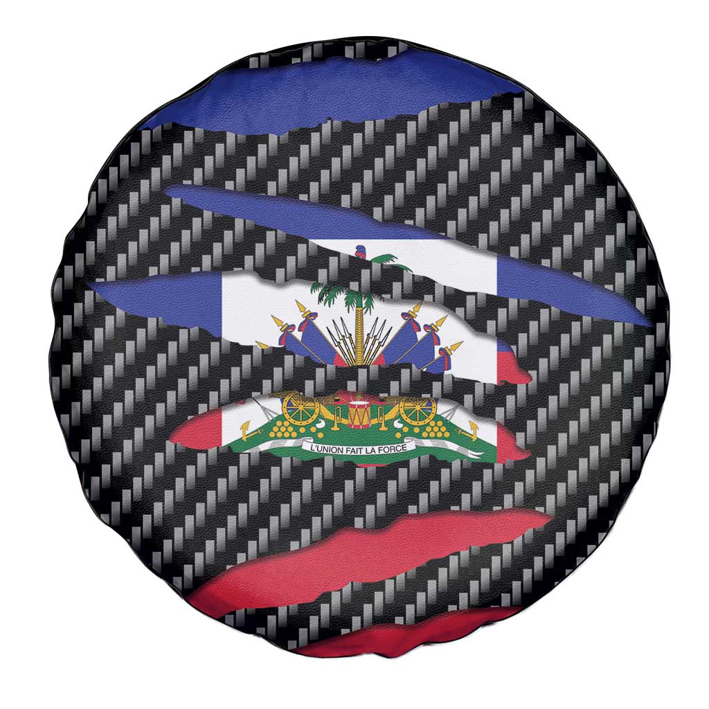Haiti Beast Spare Tire Cover Ripped Flag Graphic - Wonder Print Shop