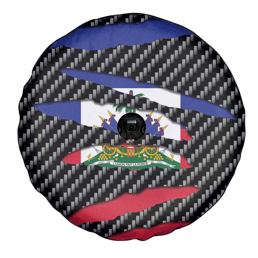 Haiti Beast Spare Tire Cover Ripped Flag Graphic - Wonder Print Shop