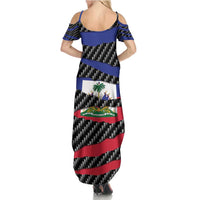 Haiti Beast Summer Maxi Dress Ripped Flag Graphic - Wonder Print Shop