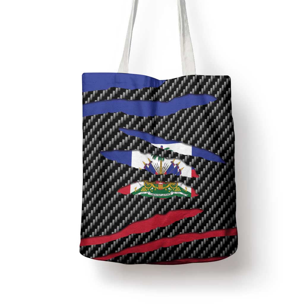 Haiti Beast Tote Bag Ripped Flag Graphic - Wonder Print Shop