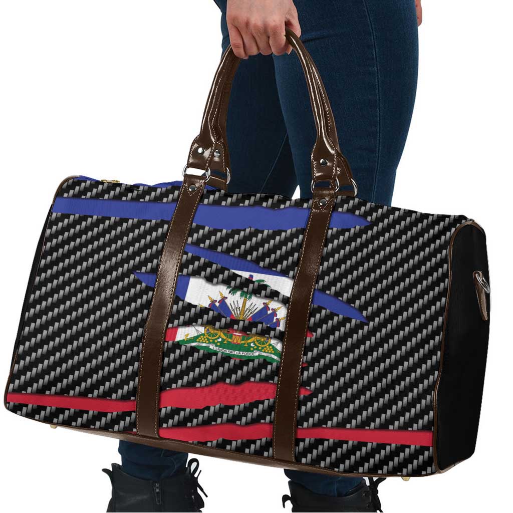 Haiti Beast Travel Bag Ripped Flag Graphic - Wonder Print Shop
