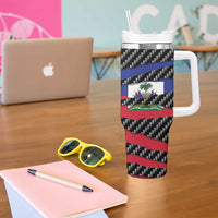 Haiti Beast Tumbler With Handle Ripped Flag Graphic - Wonder Print Shop