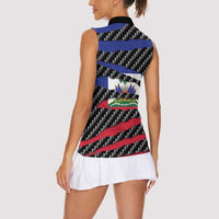 Haiti Beast Women Sleeveless Polo Shirt Ripped Flag Graphic - Wonder Print Shop