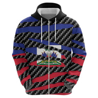 Haiti Beast Zip Hoodie Ripped Flag Graphic - Wonder Print Shop